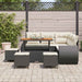 Tuin Sofa Set 9 st 8-Aantal zitplaatsen Zwart en Crème