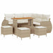 Tuin Sofa Set met kussen 9 pcs Beige en Crème poly rattan