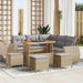 Tuin Sofa Set 9 st 8-Aantal zitplaatsen Beige en Licht Grijs