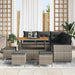 Tuin Sofa Set 9 st 8-Aantal zitplaatsen Grijs poly rattan