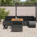Tuin Sofa Set 9 st 9-Aantal zitplaatsen Zwart Poly Rattan