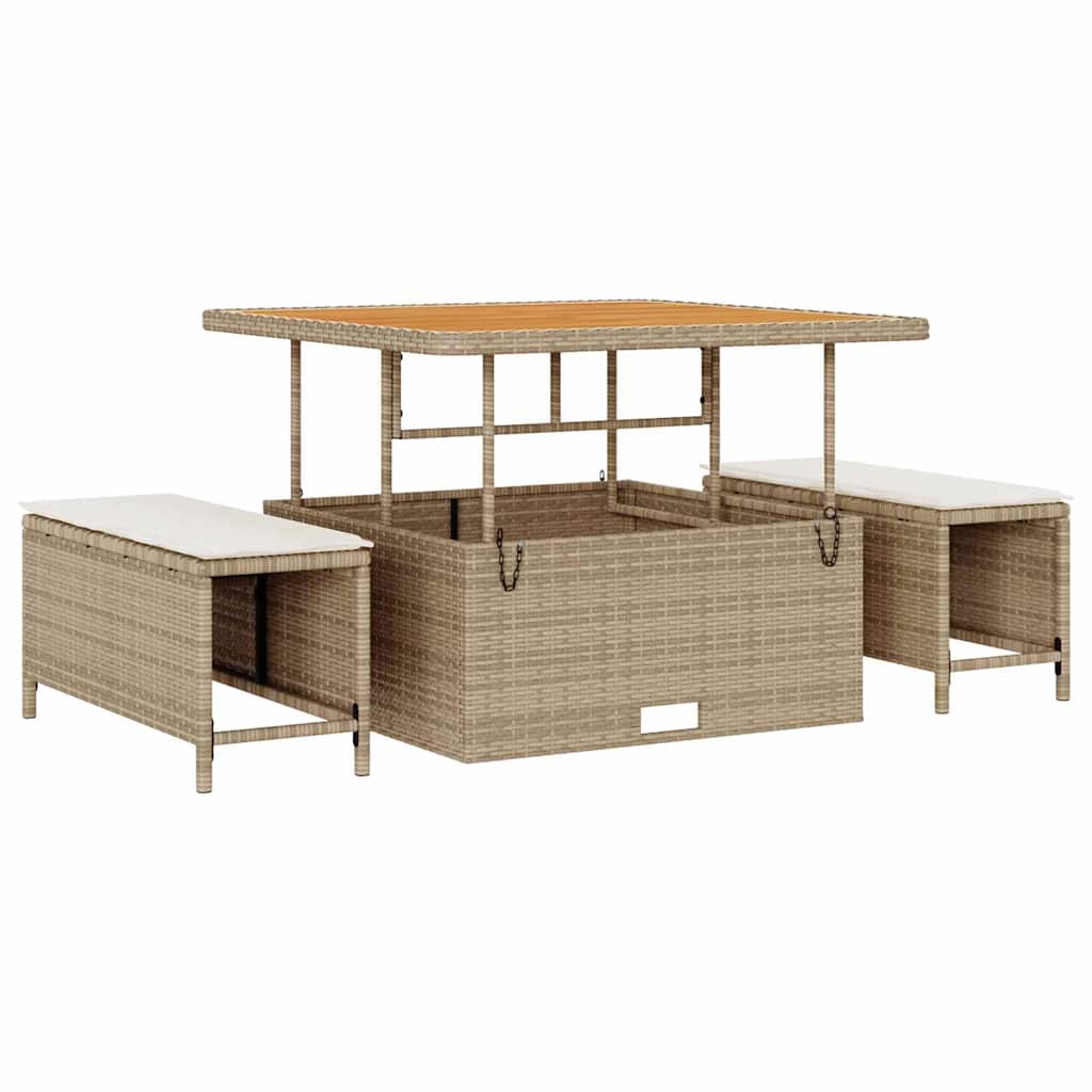 Tuin Sofa Set 9 st 9-Aantal zitplaatsen Beige en Crème