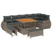 Tuin Sofa Set 9 st 9-Aantal zitplaatsen Grijs Poly Rattan