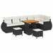 Tuin Sofa Set 9 st 9-Aantal zitplaatsen Zwart en Crème