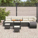 Tuin Sofa Set 9 st 9-Aantal zitplaatsen Zwart en Crème