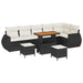Tuin Sofa Set 9 st 9-Aantal zitplaatsen Zwart en Crème