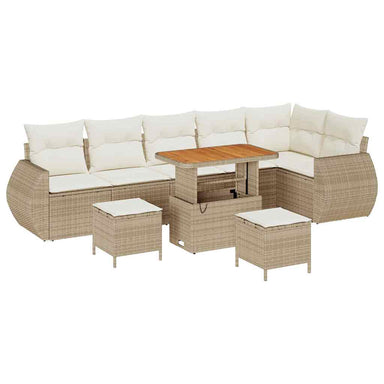 Tuin Sofa Set 9 st 9-Aantal zitplaatsen Beige en Crème
