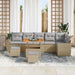 Tuin Sofa Set 9 st 9-Aantal zitplaatsen Beige en Licht Grijs