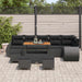 Tuin Sofa Set 10 st 10-Aantal zitplaatsen Zwart Poly Rattan