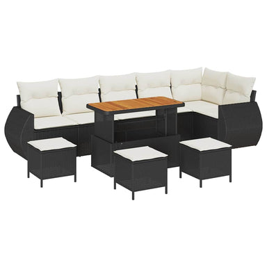 Tuin Sofa Set 10 st 10-Aantal zitplaatsen Zwart en Crème
