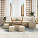 Tuin Sofa Set 10 st 10-Aantal zitplaatsen Beige en Crème