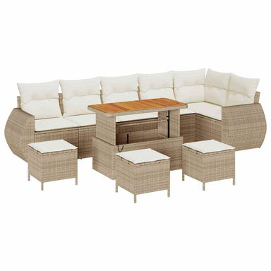Tuin Sofa Set 10 st 10-Aantal zitplaatsen Beige en Crème