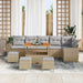 Tuin Sofa Set 10 st 10-Aantal zitplaatsen Beige en Licht Grijs
