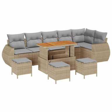 Tuin Sofa Set 10 st 10-Aantal zitplaatsen Beige en Licht Grijs