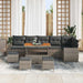 Tuin Sofa Set 10 st 10-Aantal zitplaatsen Grijs Poly Rattan