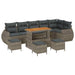Tuin Sofa Set 10 st 10-Aantal zitplaatsen Grijs Poly Rattan