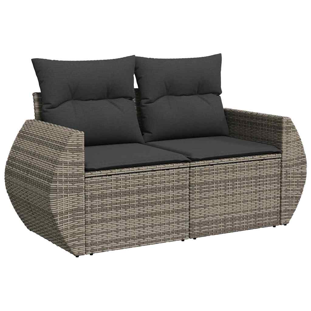 Tuin Sofa Set 10 st 10-Aantal zitplaatsen Grijs Poly Rattan