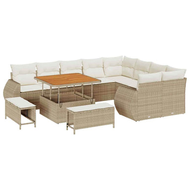 Tuin Sofa Set 12 st 12-Aantal zitplaatsen Beige en Crème