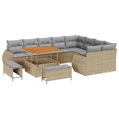 Tuin Sofa Set 12 st 12-Aantal zitplaatsen Beige en Licht Grijs