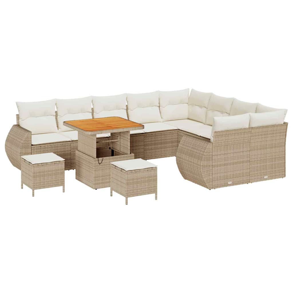 Tuin Sofa Set 12 st 12-Aantal zitplaatsen Beige en Crème