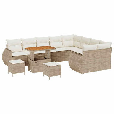Tuin Sofa Set 12 st 12-Aantal zitplaatsen Beige en Crème