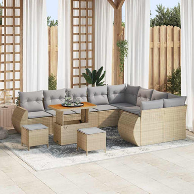 Tuin Sofa Set 12 st 12-Aantal zitplaatsen Beige en Licht Grijs