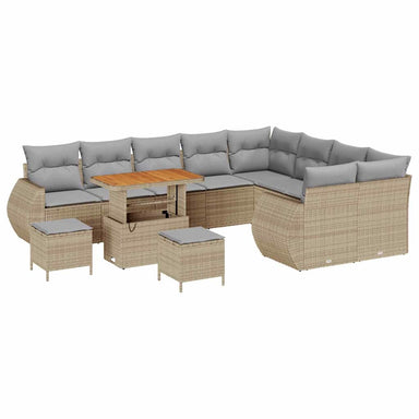 Tuin Sofa Set 12 st 12-Aantal zitplaatsen Beige en Licht Grijs