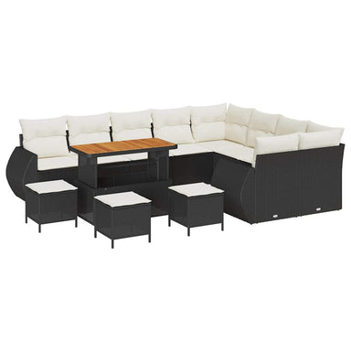 Tuin Sofa Set 13 st 13-Aantal zitplaatsen Zwart en Crème