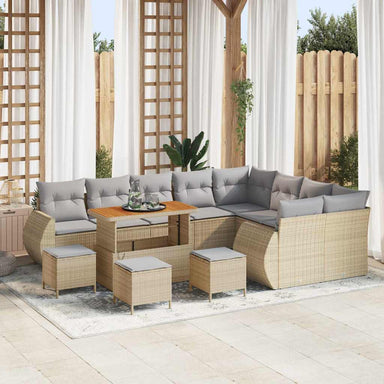 Tuin Sofa Set 13 st 13-Aantal zitplaatsen Beige en Licht Grijs