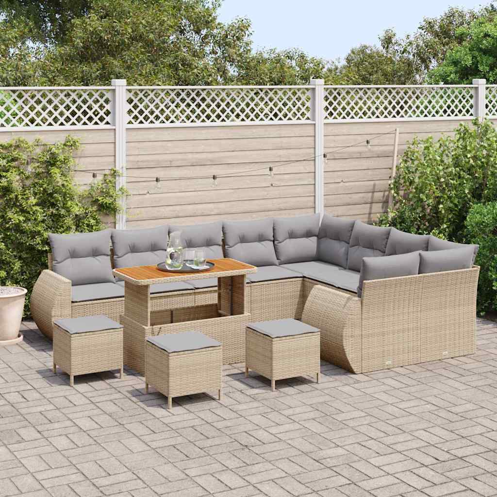 Tuin Sofa Set 13 st 13-Aantal zitplaatsen Beige en Licht Grijs