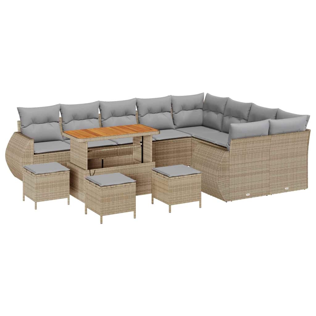 Tuin Sofa Set 13 st 13-Aantal zitplaatsen Beige en Licht Grijs