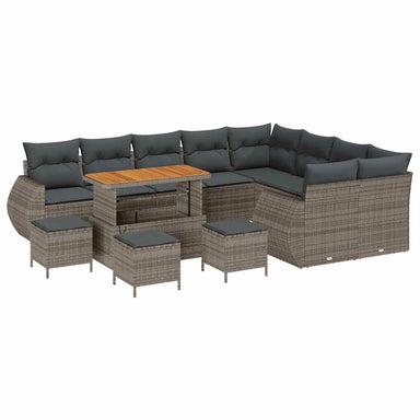 Tuin Sofa Set 13 st 13-Aantal zitplaatsen Grijs Poly Rattan