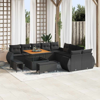Tuin Sofa Set 13 st 13-Aantal zitplaatsen Zwart