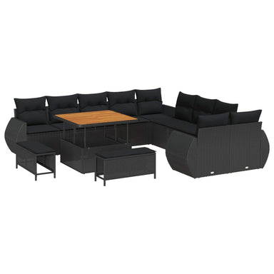 Tuin Sofa Set 13 st 13-Aantal zitplaatsen Zwart