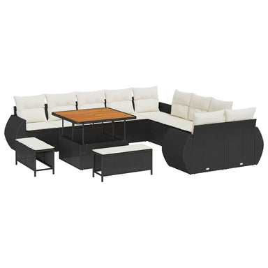 Tuin Sofa Set 13 st 13-Aantal zitplaatsen Zwart en crème