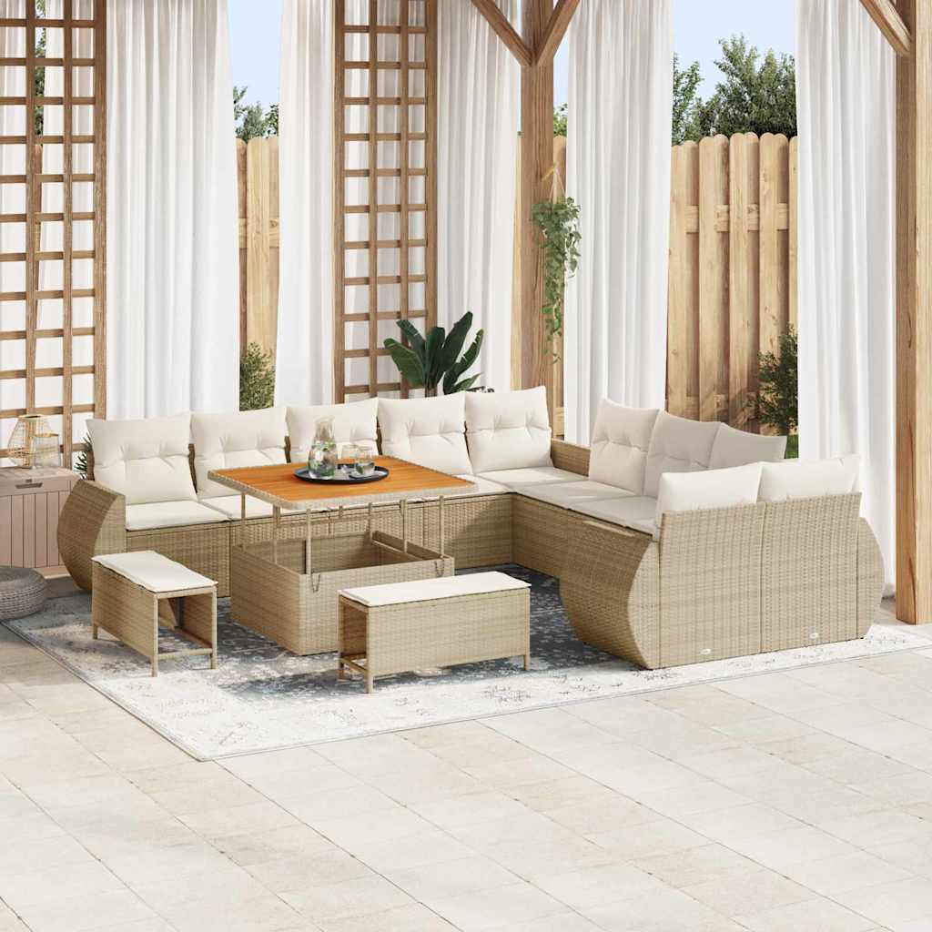 Tuin Sofa Set 13 st 13-Aantal zitplaatsen beige en crèmekleurig
