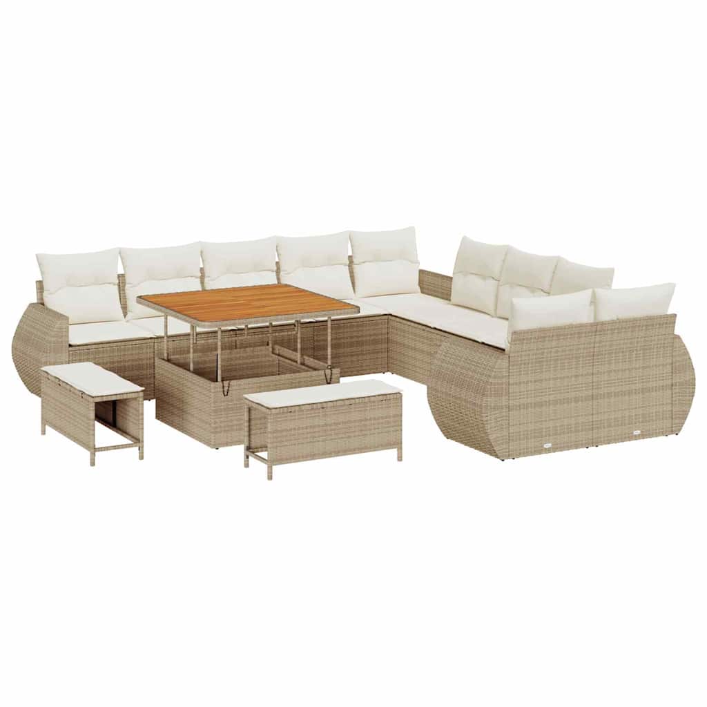 Tuin Sofa Set 13 st 13-Aantal zitplaatsen beige en crèmekleurig