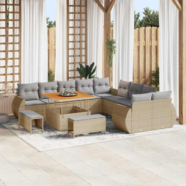 Tuin Sofa Set 13 st 13-Aantal zitplaatsen beige en lichtgrijs