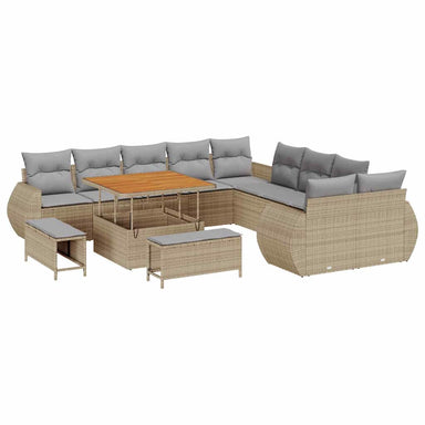 Tuin Sofa Set 13 st 13-Aantal zitplaatsen beige en lichtgrijs