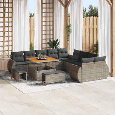 Tuin Sofa Set 13 st 13-Aantal zitplaatsen Grijs