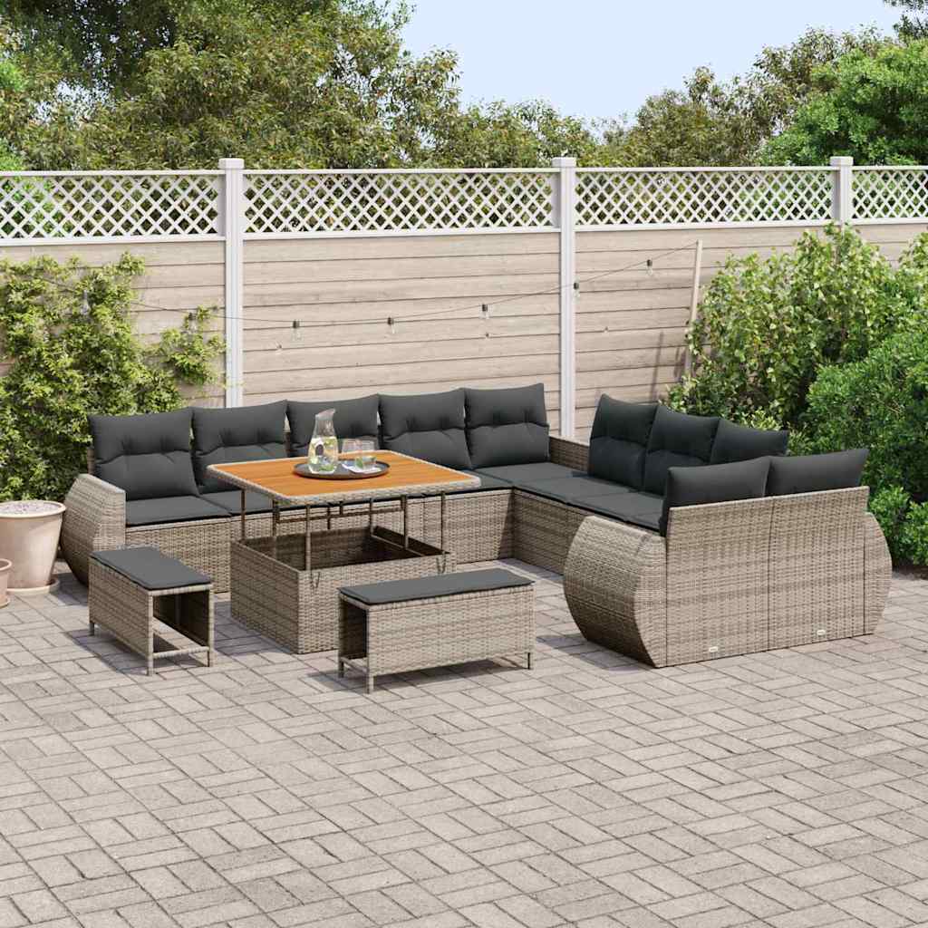 Tuin Sofa Set 13 st 13-Aantal zitplaatsen Grijs