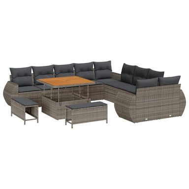 Tuin Sofa Set 13 st 13-Aantal zitplaatsen Grijs
