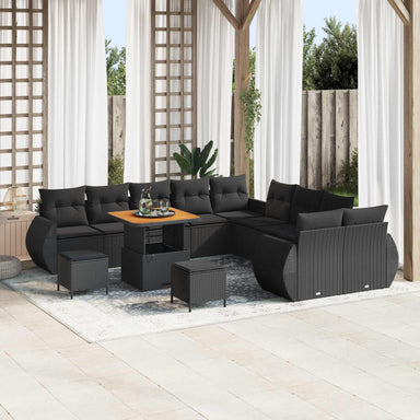 Tuin Sofa Set 13 st 13-Aantal zitplaatsen Zwart