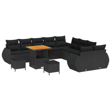 Tuin Sofa Set 13 st 13-Aantal zitplaatsen Zwart