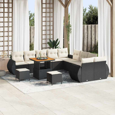Tuin Sofa Set 13 st 13-Aantal zitplaatsen Zwart en crème