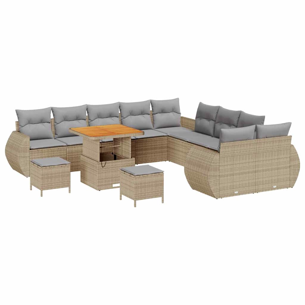 Tuin Sofa Set 13 st 13-Aantal zitplaatsen beige en lichtgrijs