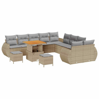 Tuin Sofa Set 13 st 13-Aantal zitplaatsen beige en lichtgrijs