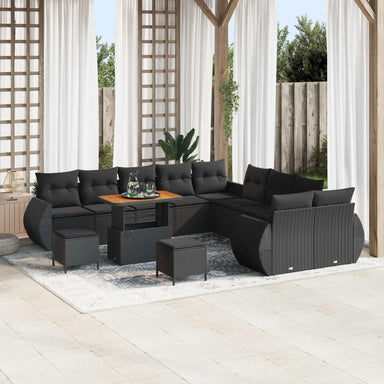 Tuin Sofa Set 13 st 13-Aantal zitplaatsen Zwart