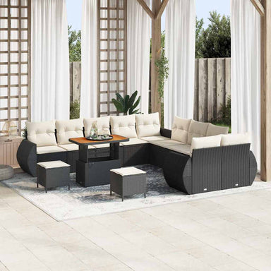 Tuin Sofa Set 13 st 13-Aantal zitplaatsen Zwart en crème