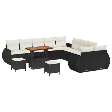 Tuin Sofa Set 13 st 13-Aantal zitplaatsen Zwart en crème